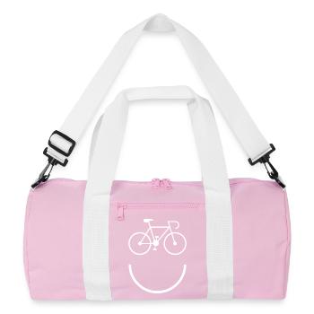 Sourire et rouler à vélo - Sac de sport recyclé - rose/blanc - Devant