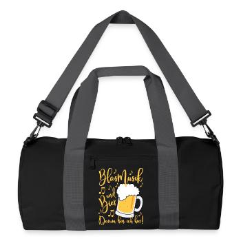Brass band music and beer That's why I'm here - Recycled Duffel Bag - black/graphite grey - Front