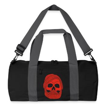 Crâne de marin pêcheur rouge - Sac de sport recyclé - noir/gris graphite - Devant