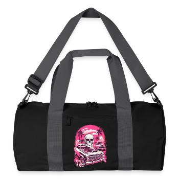Voiture classique et crâne - Sac de sport recyclé - noir/gris graphite - Devant