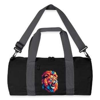 Multicolored Lion - Recycled Duffel Bag - black/graphite grey - Front