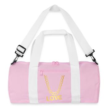 LIEBE - Recycelte Duffel Bag - Rosa/Weiß - Vorne