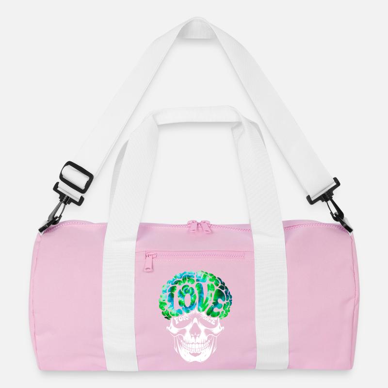 Psychedelic Skull Brain Love Tee Recycled Duffel Bag