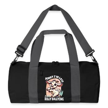 Désolé, je suis en retard - Funny Goat Design - Sac de sport recyclé - noir/gris graphite - Devant