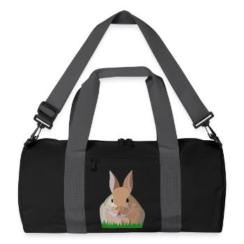 Holly Hase im Grass - Recycelte Duffel Bag - Schwarz/Graphitgrau - Vorne