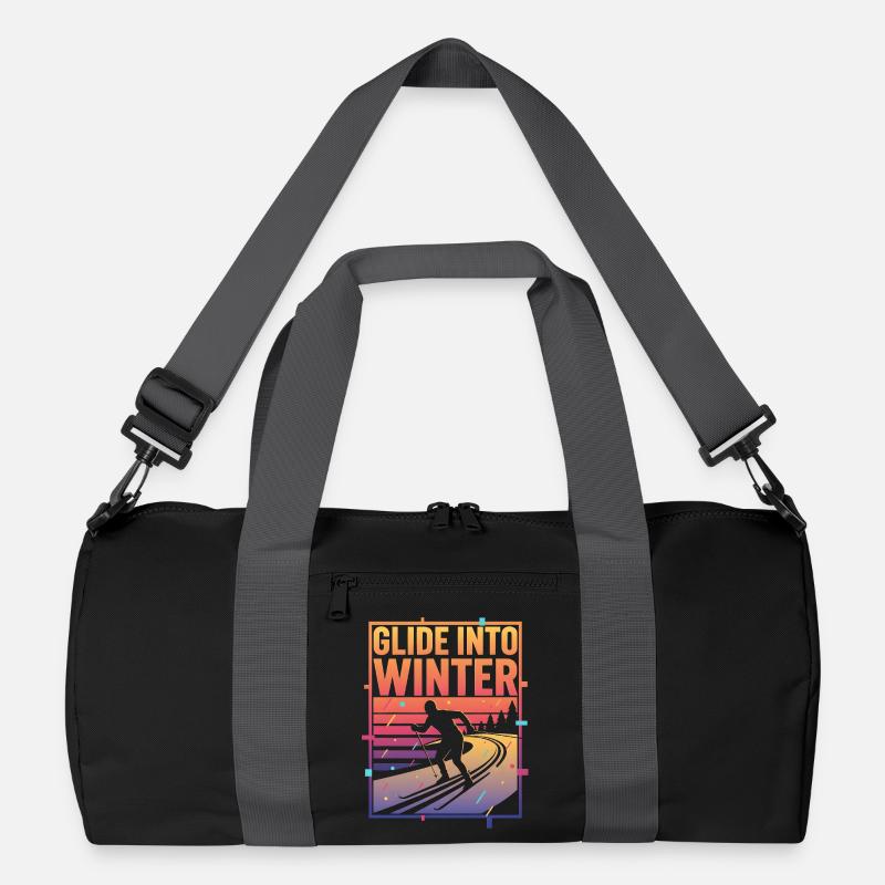 Langlauf Glide Into Winter Neon Retro Recycelte Duffel Bag