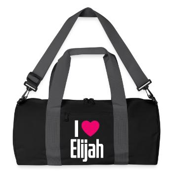 J’aime Elijah Pink Heart J’aime Elijah - Sac de sport recyclé - noir/gris graphite - Devant
