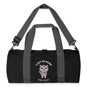 Ich habe mein Zimmer dafür verlassen? - Recycelte Duffel Bag - Schwarz/Graphitgrau - Vorne