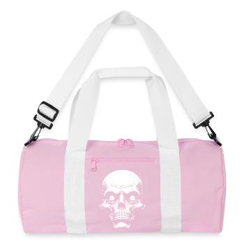Psycho Schädelgrafik - Recycelte Duffel Bag - Rosa/Weiß - Vorne