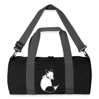 Fuchs Comic: Schlau, Foxy & Manga Style - Recycelte Duffel Bag - Schwarz/Graphitgrau - Vorne