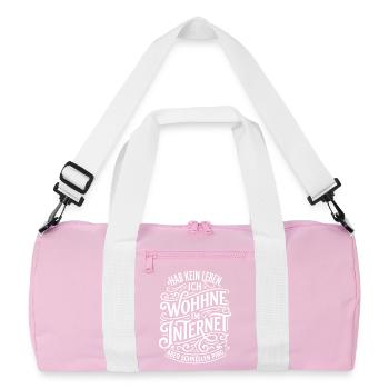 Je vis sur Internet Citation - Sac de sport recyclé - rose/blanc - Devant