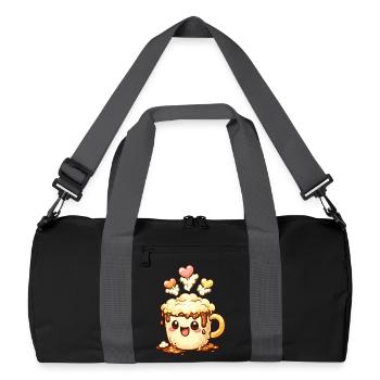 Coffee Smile Latte Mug Heart - Recycled Duffel Bag - black/graphite grey - Front
