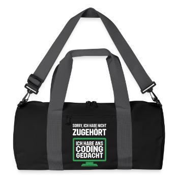 Coding Thought Screen Saying - Recycled Duffel Bag - black/graphite grey - Front