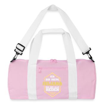 Juliana als Spruch - Recycelte Duffel Bag - Rosa/Weiß - Vorne