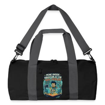 Programmierer 404 Fehler Humor - Recycelte Duffel Bag - Schwarz/Graphitgrau - Vorne