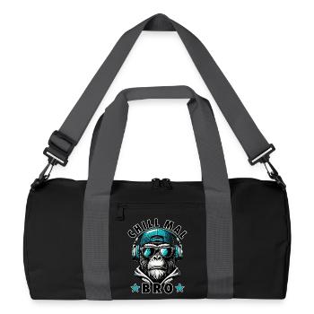 Chill Mal Bro Cooler Affe Mit Sonnenbrille  - Recycelte Duffel Bag - Schwarz/Graphitgrau - Vorne