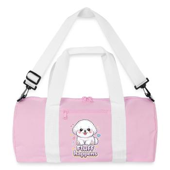 Le fluff arrive – design de chien kawaii Bichon - Sac de sport recyclé - rose/blanc - Devant