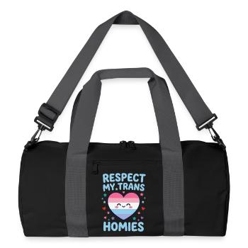 Mois de la fierté LGBTQ - Respect My Trans Homies - Sac de sport recyclé - noir/gris graphite - Devant
