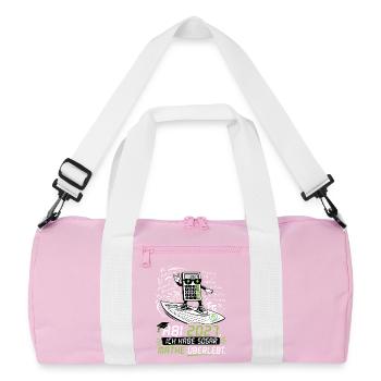 Abi 2027, ich habe sogar Mathe überlebt. - Recycelte Duffel Bag - Rosa/Weiß - Vorne