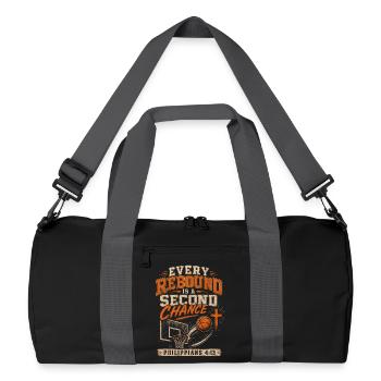 Jeder Rebound Eine Zweite Chance Christlicher - Recycelte Duffel Bag - Schwarz/Graphitgrau - Vorne