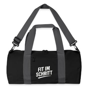 FUELED BY PROTEIN AND RAGE  - Recycelte Duffel Bag - Schwarz/Graphitgrau - Vorne