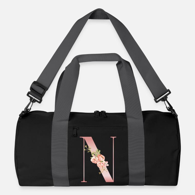 Drop Cap N Floral Soft Pink Recycelte Duffel Bag