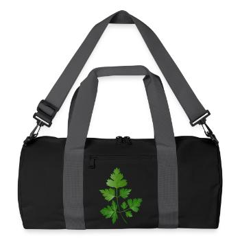 hand drawn parsley branch - Recycled Duffel Bag - black/graphite grey - Front