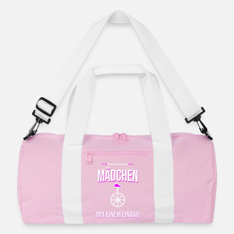 Mädchen mit Einrad Motiv – Mutig & Retro Recycelte Duffel Bag