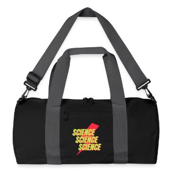 Neon-Wissenschafts-Bolzen-Design - Recycelte Duffel Bag - Schwarz/Graphitgrau - Vorne