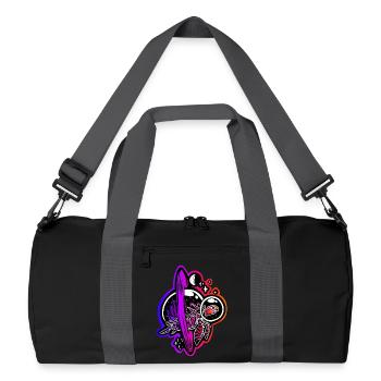 Tortue voyageant dans le temps - Sac de sport recyclé - noir/gris graphite - Devant