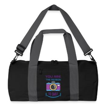 T-shirt avec dicton, drôle de dicton, idée cadeau - Sac de sport recyclé - noir/gris graphite - Devant