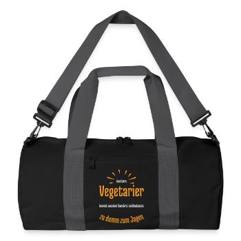 Vegetarier bedeutet zu dumm zum Jagen - Recycelte Duffel Bag - Schwarz/Graphitgrau - Vorne
