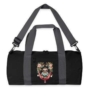Paresseux mignon dans un hamac - Sac de sport recyclé - noir/gris graphite - Devant