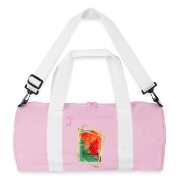 Fusion abstraite avec des hexagones vibrants - Sac de sport recyclé - rose/blanc - Devant
