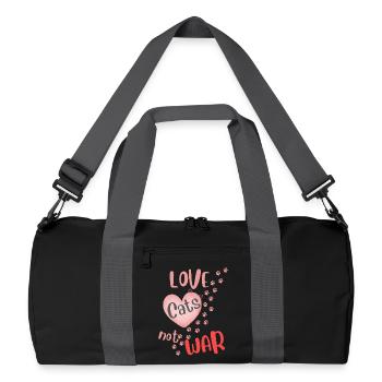 Aime les chats, pas la guerre, - Sac de sport recyclé - noir/gris graphite - Devant