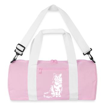 Chat des forêts norvégiennes « Black Edition » - Sac de sport recyclé - rose/blanc - Devant