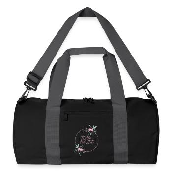 Team Bride Pink Circle Flowers Plain - Recycled Duffel Bag - black/graphite grey - Front