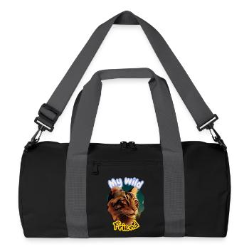 Illustration de l’amitié du chat sauvage - Sac de sport recyclé - noir/gris graphite - Devant