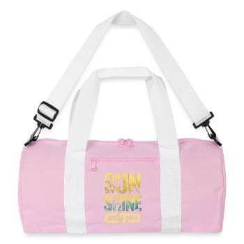 Sunshine, Only You - Tropical Summer Escape - Text - Recycled Duffel Bag - pink/white - Front