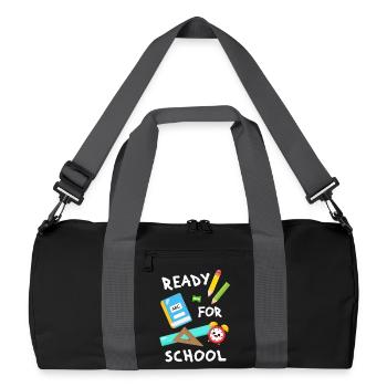 start of school first-grader enrollment schoolchild - Recycled Duffel Bag - black/graphite grey - Front