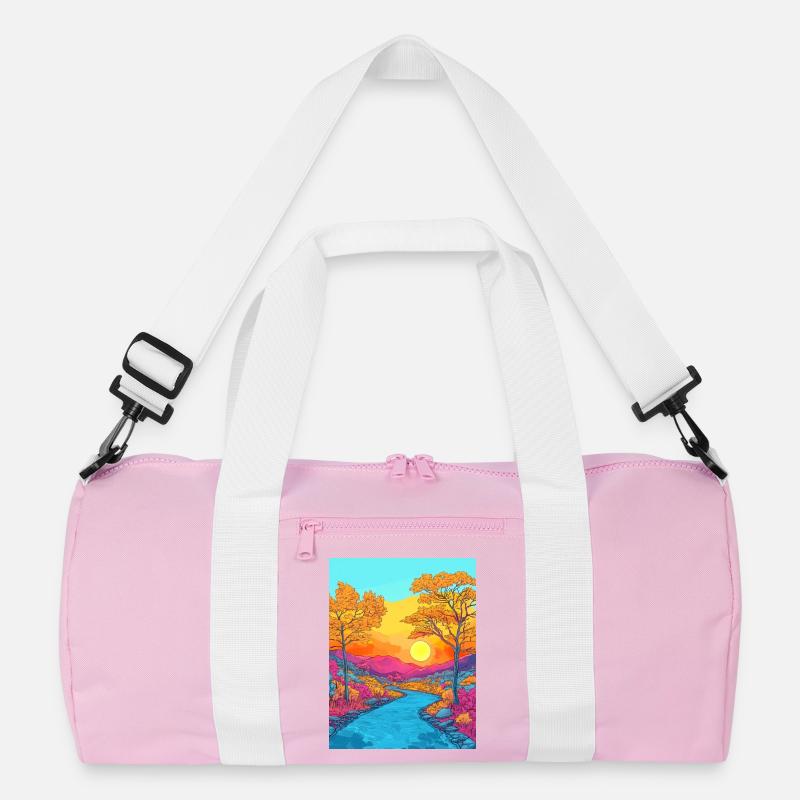 Lebendige Herbstlandschaftsszene Recycelte Duffel Bag