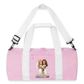 Les mariés lesbiens pendant le mariage - Sac de sport recyclé - rose/blanc - Devant