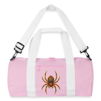 Ornement d’araignée arc-en-ciel - Sac de sport recyclé - rose/blanc - Devant