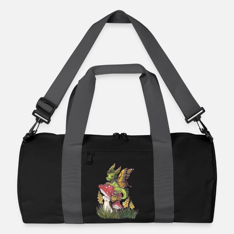 Dragon de la forêt sur champignon papillon mignon Sac de sport recyclé