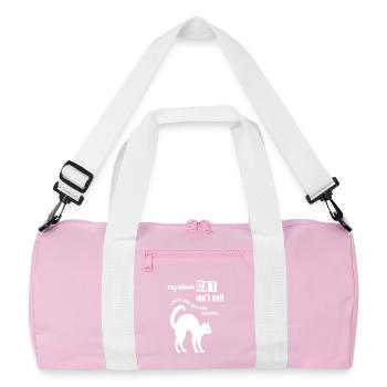 Black Cat isnt Evil - Recycled Duffel Bag - pink/white - Front