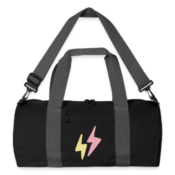 Pastel Twin Lightning Sketch - Recycled Duffel Bag - black/graphite grey - Front