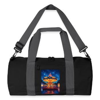 Night carousel in the glow of lights - Recycled Duffel Bag - black/graphite grey - Front