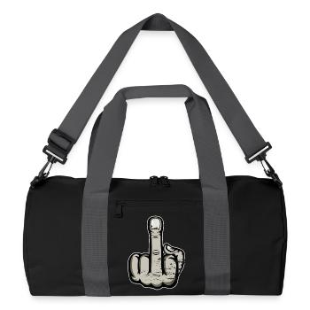Middle Finger Stinky Finger Fuck You Design - Recycled Duffel Bag - black/graphite grey - Front