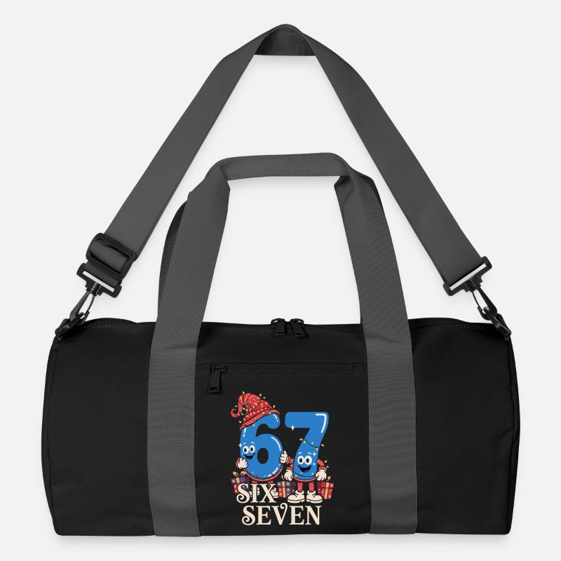 Sechs Sieben 6 7 Aura Points Kids Gaming Niedlich  - Recycelte Duffel Bag - Schwarz/Graphitgrau