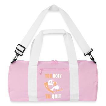 Panda Cuddle Time Reading - Recycled Duffel Bag - pink/white - Front